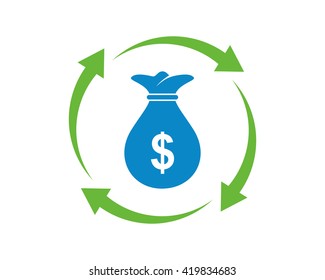 currency finance financial bank money price dollar sack icon 1