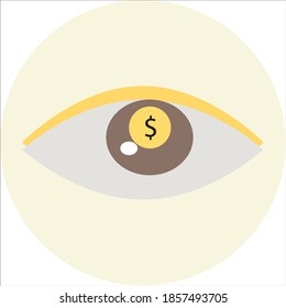 Icono de diseño de iluminación plana de moneda