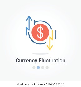 Diseño de iconos de fluctuación de moneda