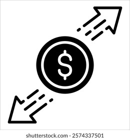 Currency Fluctuations Icon Element For Design