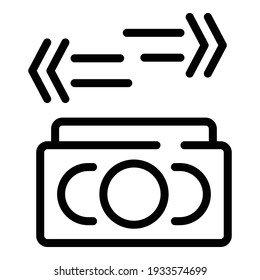 Icono de previsión de moneda. Icono de vector de previsión de moneda de contorno para diseño web aislado en fondo blanco