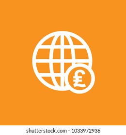 Currency and globe icon, stock vector, eps10.