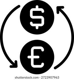 Vector de ilustración de icono de glifo de moneda