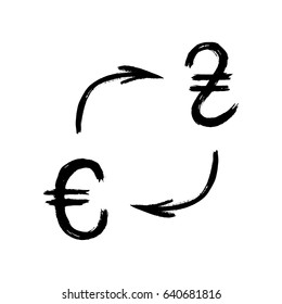 Currency - Grunge - Exchange - Hryvnia and Euro