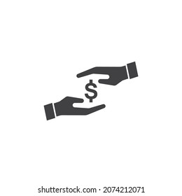 Currency hand and money icon flat design