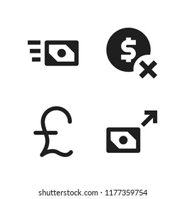 currency icon. 4 currency vector icons set. pound sterling, transaction and money icons for web and design about currency theme