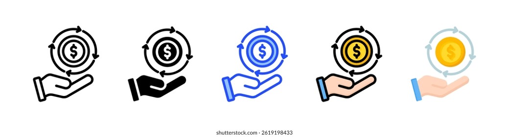 Colección De Iconos De Moneda Con Varios Estilos