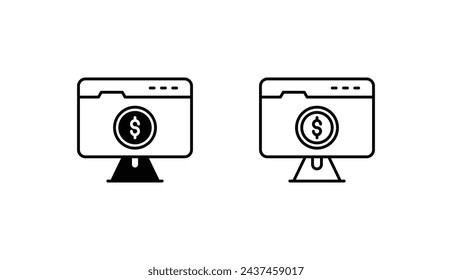 Currency icon design with white background stock illustration