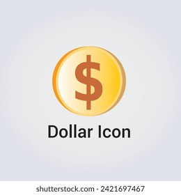 Currency Icon Dollar Logo Button Illustration Vector
