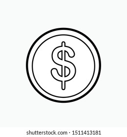 
Currency Icon : Dollar - Vector, Sign and Symbol for Design, Presentation, Website or Apps Elements.