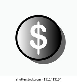 
Currency Icon : Dollar - Vector, Sign and Symbol for Design, Presentation, Website or Apps Elements.