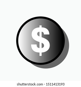 
Currency Icon : Dollar - Vector, Sign and Symbol for Design, Presentation, Website or Apps Elements.