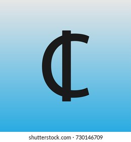 Currency icon of Ghana on a blue background