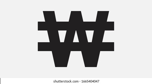Currency icon, Korean won icon. South Korean Won symbol icon. Vector illustration icon