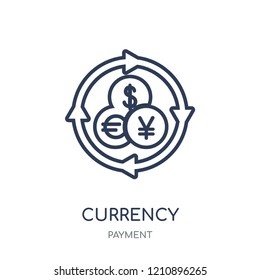 Currency icon. Currency linear symbol design from Payment collection. Simple outline element vector illustration on white background.