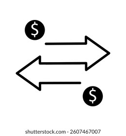 Currency icon on white background