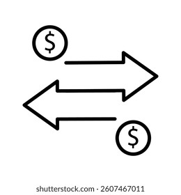 Currency icon on white background