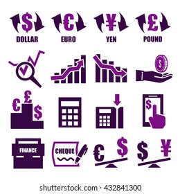 currency icon set