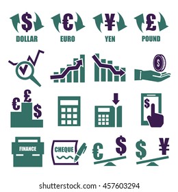 currency icon set