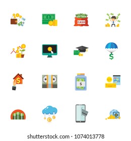 Currency icon set. Can be used for topics like money, finance, banking, economics
