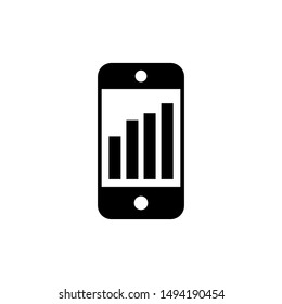 Currency icon : smartphone and chart