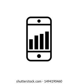 Currency icon : smartphone and chart
