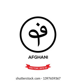 currency icon in trendy flat design, AFGHANISTAN currency symbol