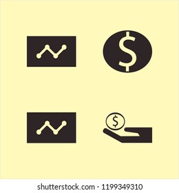 currency icon. currency vector icons set money hand, dollar coin and statistics
