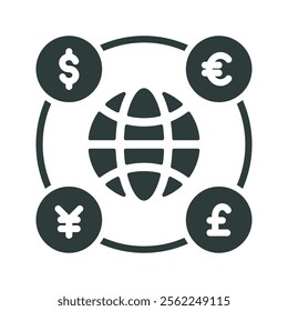 Currency Icon vector illustration. Simple fill style