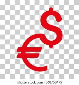 Currency icon. Vector illustration style is flat iconic symbol, red color, transparent background. Designed for web and software interfaces.