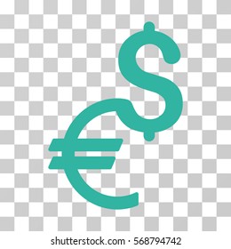 Currency icon. Vector illustration style is flat iconic symbol, cyan color, transparent background. Designed for web and software interfaces.