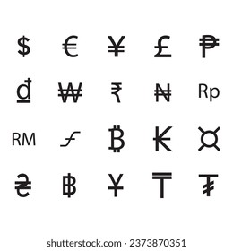 diseño del logotipo de la ilustración de la plantilla del vector de iconos de moneda