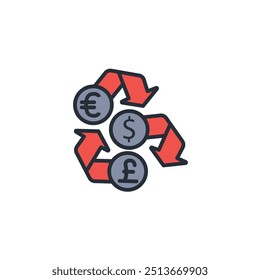 Icono de moneda. Vector. Trazo editable. signo de estilo lineal para usar Diseño web, logotipo. Ilustración de símbolo.