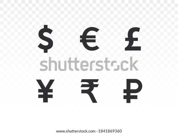 Currency Icons Collection Currency Symbols Dollar Stock Vector Royalty Free 1841869360