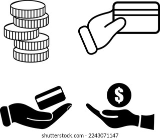Currency icons - Illustration set on white background