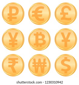Currency icons set