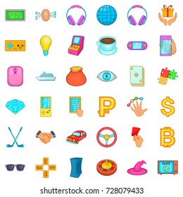 Currency icons set. Cartoon style of 36 currency vector icons for web isolated on white background