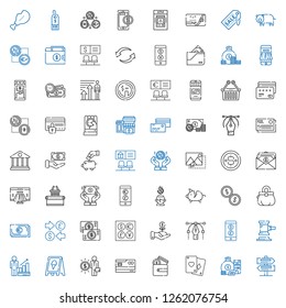 currency icons set. Collection of currency with signs, money bag, poker, wallet, credit card, salary, sign, profits, auction, vector, investment. Editable and scalable currency icons.