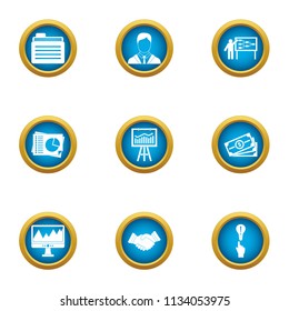 Currency icons set. Flat set of 9 currency vector icons for web isolated on white background
