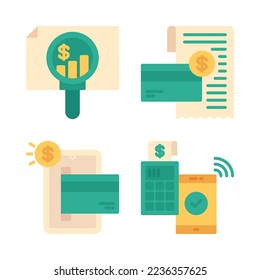 Currency Icons Set = stock market, bill, mobile payment, cashless. Perfect for website mobile app, app icons, presentation, illustration and any other projects.