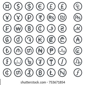 currency icons vector