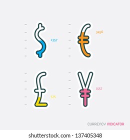 Currency Indicator Signs, Slider Switch Buttons, Sign, Symbol, Emblem, Logo for Web Design, User Interface, Mobile Phone, Baby, Children, People