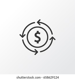 Currency Interchange Icon Symbol. Premium Quality Isolated Finance Element In Trendy Style.