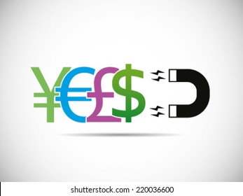 Currency Interested By Magnet