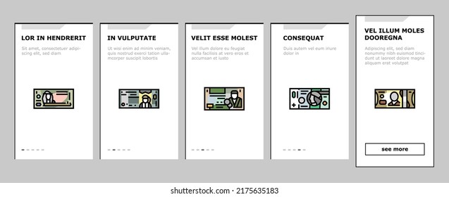 Currency International Finance Onboarding Mobile App Page Screen Vector. Pound Sterling And Dollar, Hryvnia Indian Rupee, Jordian And Bahraini Dinar, Shekel Omani Rial Worldwide Currency Illustrations