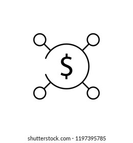 currency, investment icon. Element of business start up icon for mobile concept and web apps. Thin line currency, investment icon can be used for web and mobile