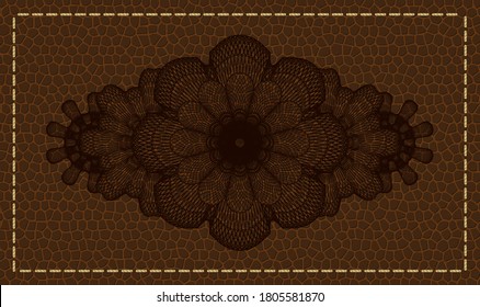Currency leather realistic emblem. Wallet classic background. Intense illustration. 