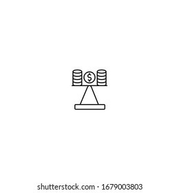 Currency line art icon vector