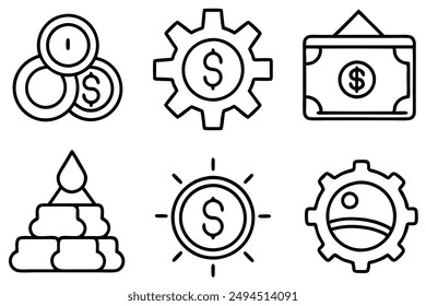 Currency line art illustration detailed money design drawing