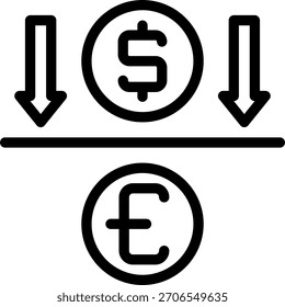 Vector de ilustración de icono de línea de moneda
